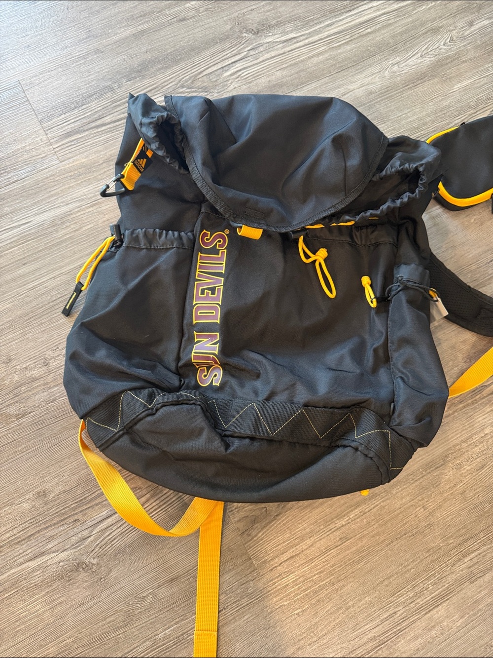adidas Black and Yellow "Sun Devils" Drawstring Backpack